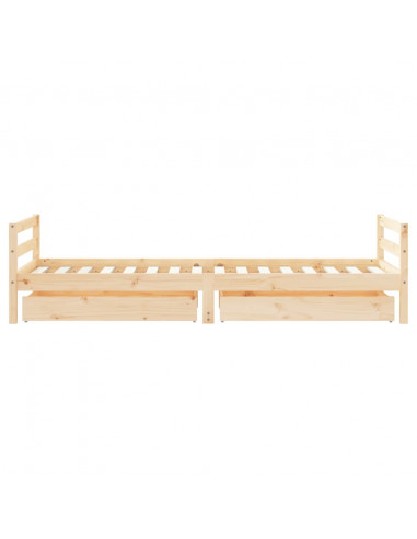 Giroletto Bambini con Cassetti 90x200 cm Legno Massello di Pino