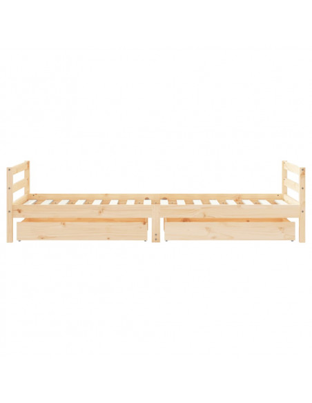 Giroletto Bambini con Cassetti 90x200 cm Legno Massello di Pino