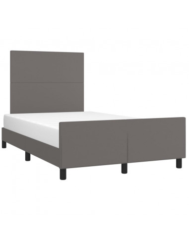 Giroletto con Testiera Grigio 120x190 cm in Similpelle