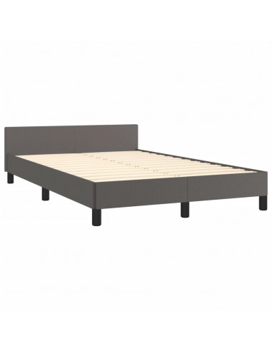 Giroletto con Testiera Grigio 120x190 cm in Similpelle