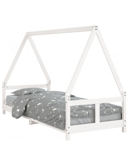 Giroletto per Bambini Bianco 80x200cm in Legno Massello di Pino
