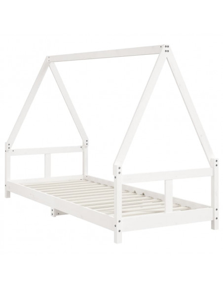Giroletto per Bambini Bianco 80x200cm in Legno Massello di Pino