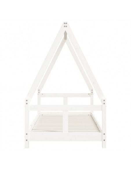 Giroletto per Bambini Bianco 80x200cm in Legno Massello di Pino
