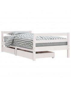 Giroletto Bambini con Cassetti Bianco 80x160 cm Massello Pino 2