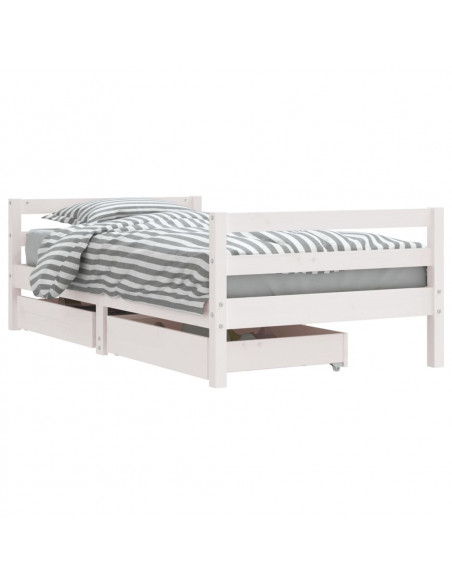 Giroletto Bambini con Cassetti Bianco 80x160 cm Massello Pino