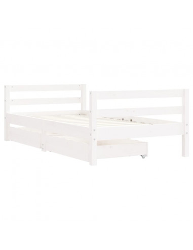 Giroletto Bambini con Cassetti Bianco 80x160 cm Massello Pino