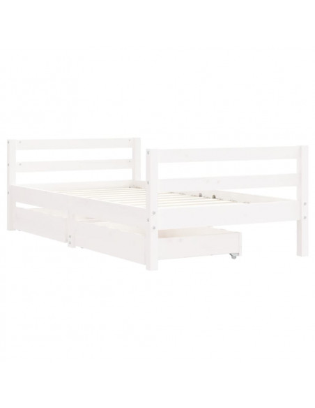 Giroletto Bambini con Cassetti Bianco 80x160 cm Massello Pino