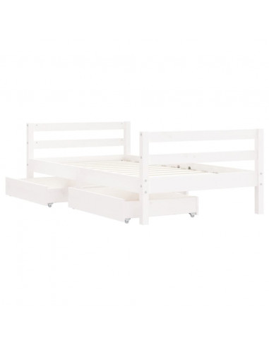 Giroletto Bambini con Cassetti Bianco 80x160 cm Massello Pino