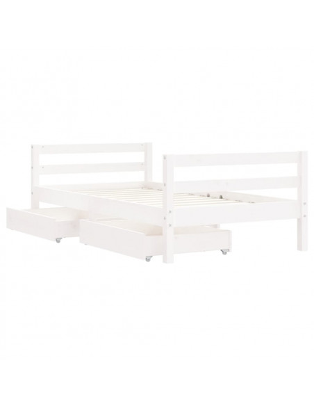 Giroletto Bambini con Cassetti Bianco 80x160 cm Massello Pino