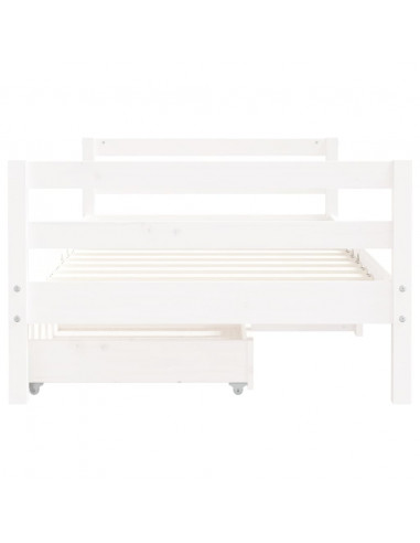 Giroletto Bambini con Cassetti Bianco 80x160 cm Massello Pino