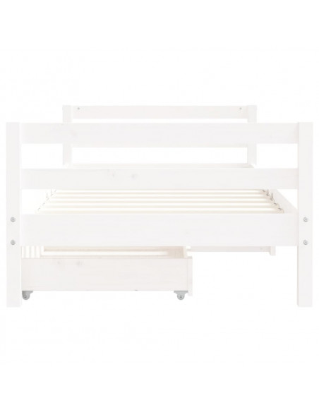 Giroletto Bambini con Cassetti Bianco 80x160 cm Massello Pino