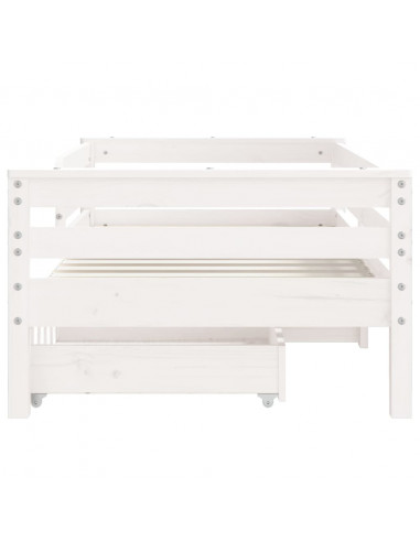 Giroletto Bambini con Cassetti Bianco 70x140cm Massello di Pino