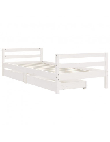 Giroletto Bambini con Cassetti Bianco 90x190 cm Massello Pino