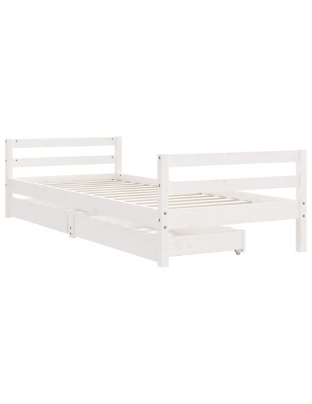 Giroletto Bambini con Cassetti Bianco 90x190 cm Massello Pino