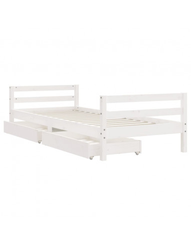 Giroletto Bambini con Cassetti Bianco 90x190 cm Massello Pino
