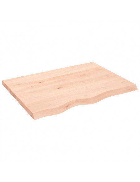 Ripiano a Parete 80x60x(2-4) cm Massello Rovere Non Trattato