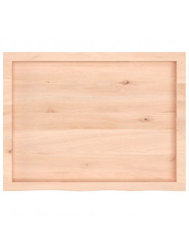 Ripiano a Parete 80x60x(2-4) cm Massello Rovere Non Trattato