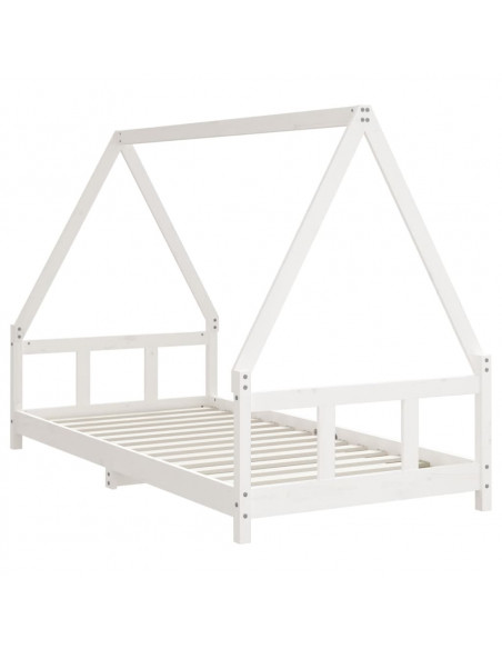 Giroletto per Bambini Bianco 90x190cm in Legno Massello di Pino