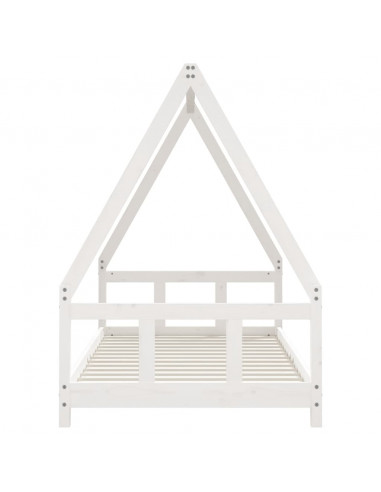 Giroletto per Bambini Bianco 90x190cm in Legno Massello di Pino