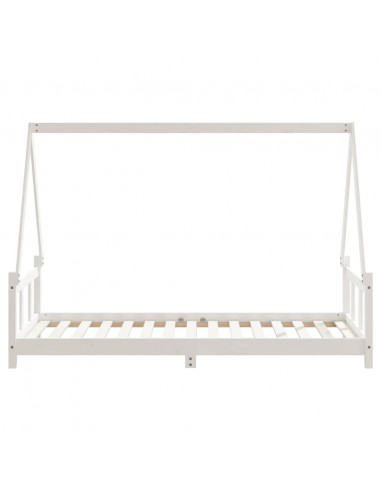 Giroletto per Bambini Bianco 90x190cm in Legno Massello di Pino