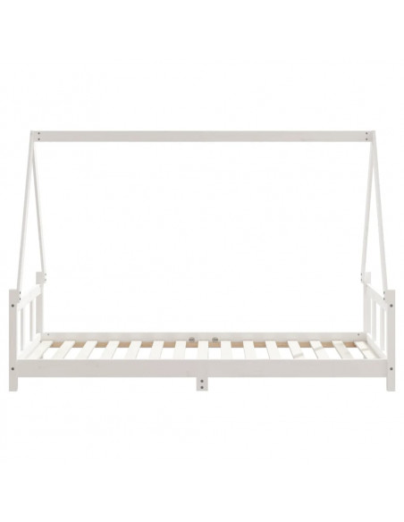 Giroletto per Bambini Bianco 90x190cm in Legno Massello di Pino