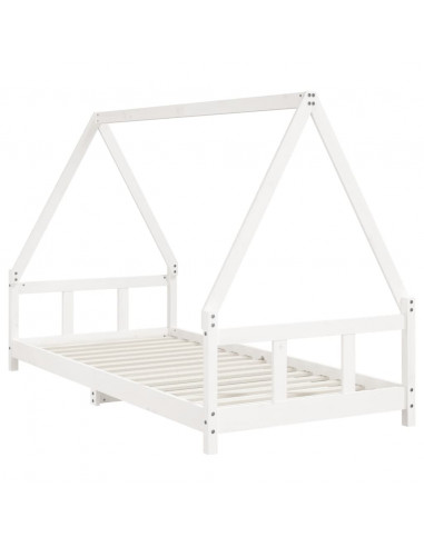 Giroletto per Bambini Bianco 90x200cm in Legno Massello di Pino