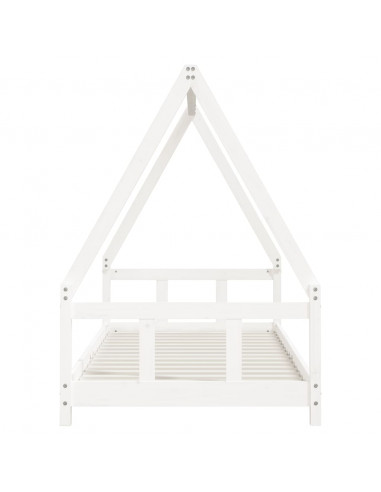 Giroletto per Bambini Bianco 90x200cm in Legno Massello di Pino