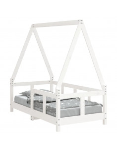 Giroletto per Bambini Bianco 70x140cm in Legno Massello di Pino 2
