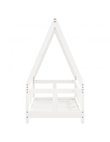 Giroletto per Bambini Bianco 70x140cm in Legno Massello di Pino