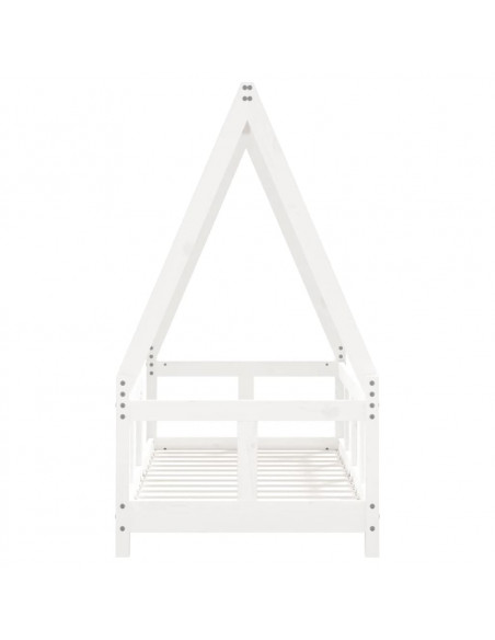 Giroletto per Bambini Bianco 70x140cm in Legno Massello di Pino