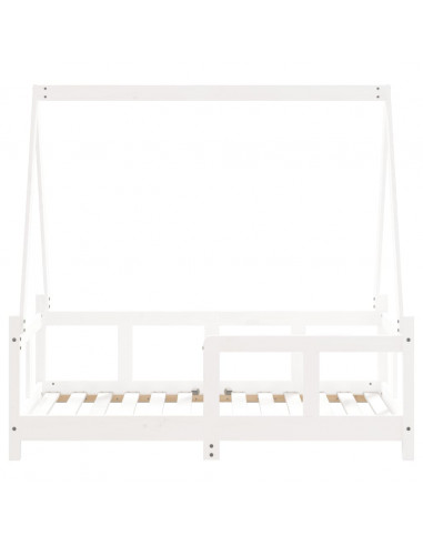 Giroletto per Bambini Bianco 70x140cm in Legno Massello di Pino
