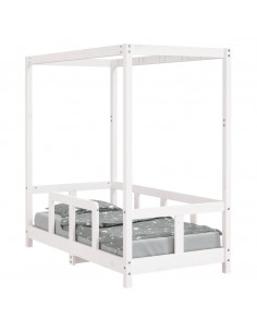 Giroletto per Bambini Bianco 70x140cm in Legno Massello di Pino 2