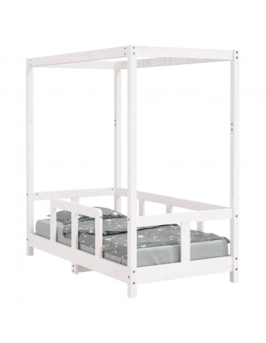 Giroletto per Bambini Bianco 70x140cm in Legno Massello di Pino