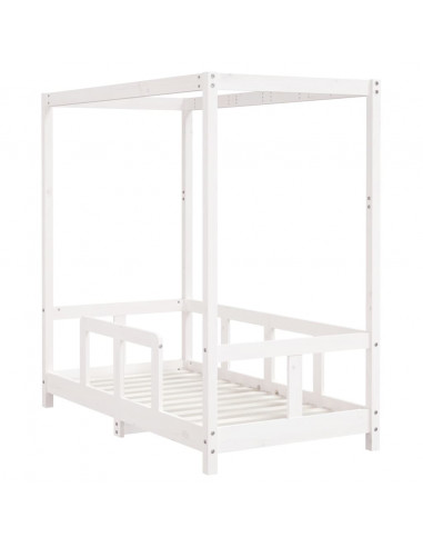 Giroletto per Bambini Bianco 70x140cm in Legno Massello di Pino