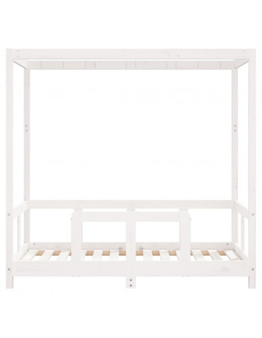 Giroletto per Bambini Bianco 70x140cm in Legno Massello di Pino