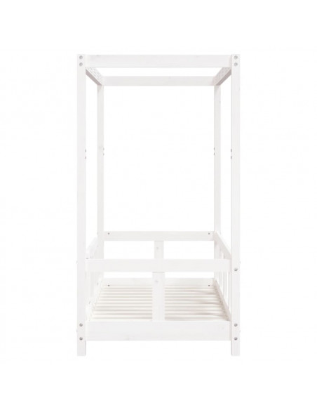 Giroletto per Bambini Bianco 70x140cm in Legno Massello di Pino
