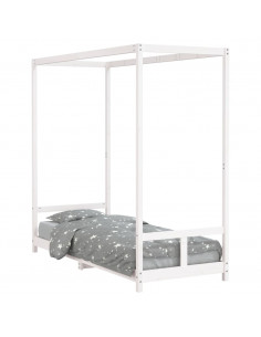 Giroletto per Bambini Bianco 80x200cm in Legno Massello di Pino 2