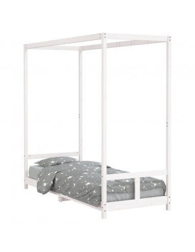 Giroletto per Bambini Bianco 80x200cm in Legno Massello di Pino