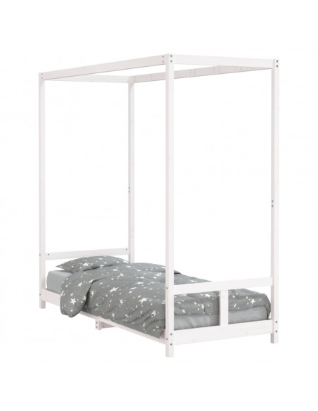 Giroletto per Bambini Bianco 80x200cm in Legno Massello di Pino