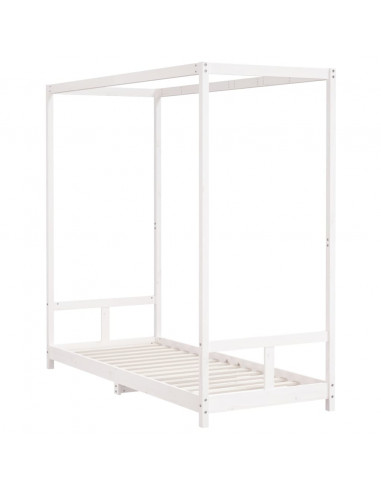 Giroletto per Bambini Bianco 80x200cm in Legno Massello di Pino