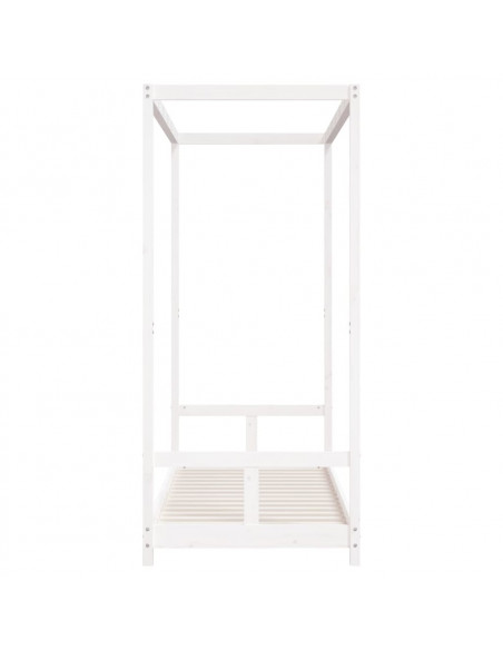 Giroletto per Bambini Bianco 80x200cm in Legno Massello di Pino