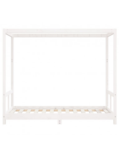 Giroletto per Bambini Bianco 80x160cm in Legno Massello di Pino