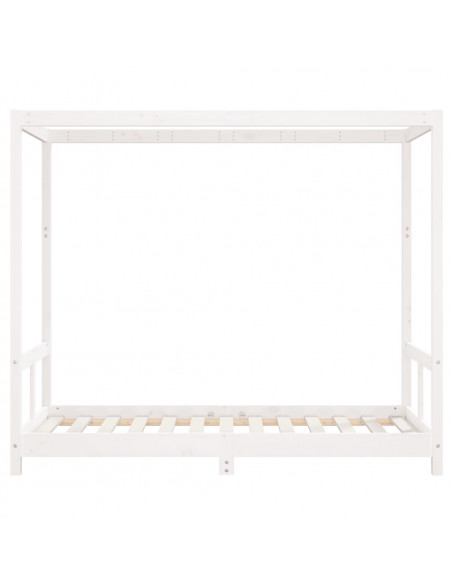 Giroletto per Bambini Bianco 80x160cm in Legno Massello di Pino