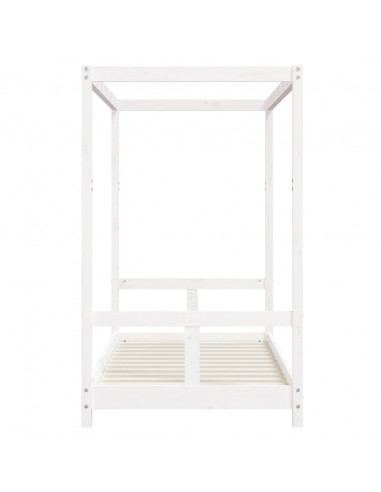 Giroletto per Bambini Bianco 80x160cm in Legno Massello di Pino