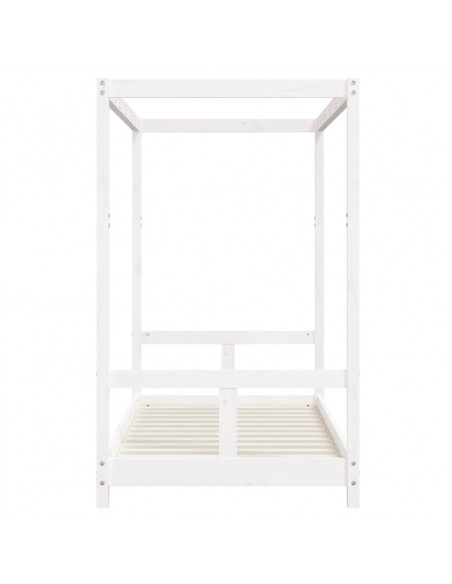 Giroletto per Bambini Bianco 80x160cm in Legno Massello di Pino