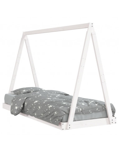 Giroletto per Bambini Bianco 80x200cm in Legno Massello di Pino