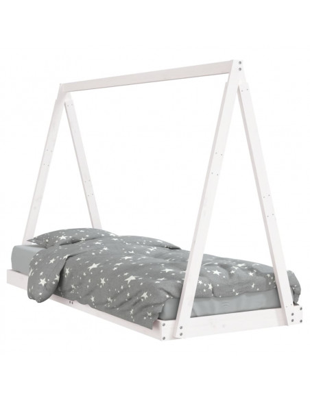 Giroletto per Bambini Bianco 80x200cm in Legno Massello di Pino