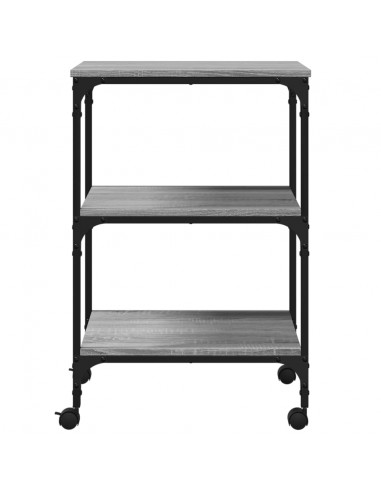 Supporto Stampante 3 Piani Grigio Sonoma 50x41x75 Multistrato