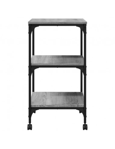 Supporto Stampante 3 Piani Grigio Sonoma 50x41x75 Multistrato