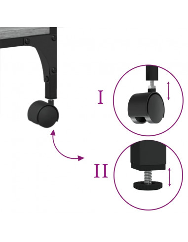 Supporto Stampante 3 Piani Grigio Sonoma 50x41x75 Multistrato